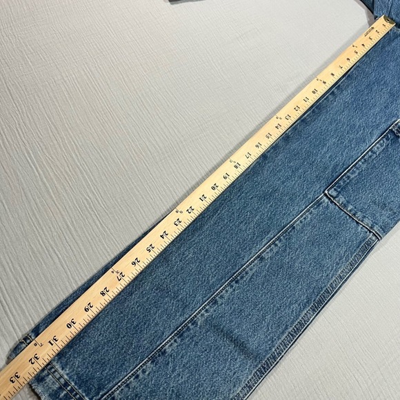 Vtg Arizona Carpenter Jeans High Waist Elastic Waist Wide Leg Blue Size 6 24x33 - Picture 5 of 13